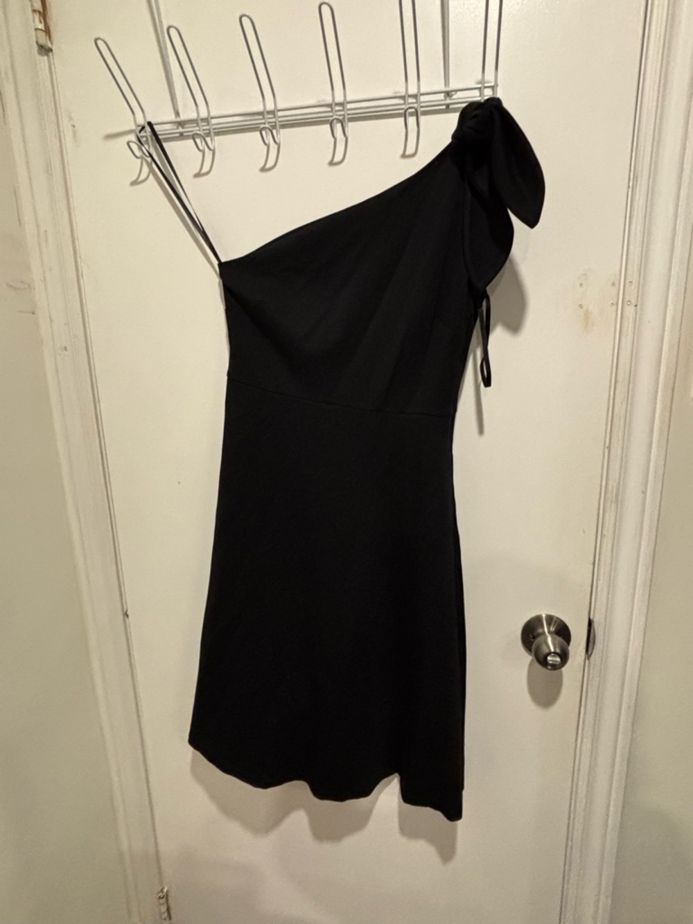 Banana Republic One-Shoulder Black Dress with Shoulder Bow